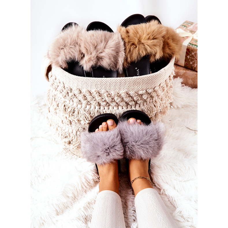 PG2 Pantofole Grigie Naturimo Grigie Con Pelliccia Naturale grigio 2