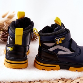PJ2 Stivali Caldi Da Bambino Con Velcro Blu Navy Fruzio 2