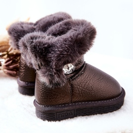 Stivali Da Neve Caldi Con Pelliccia Grigio Bessie nero 1