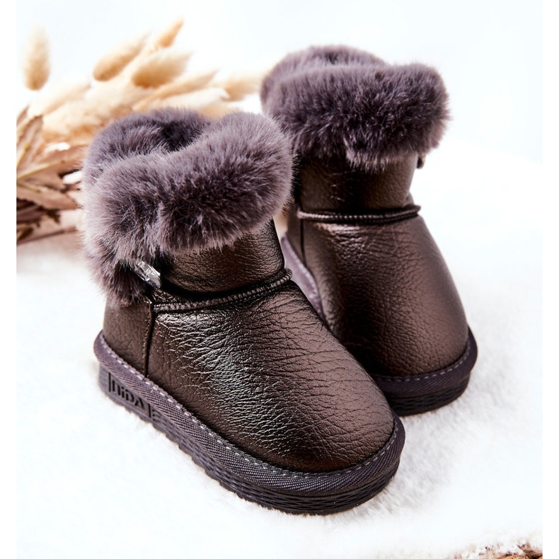 Stivali Da Neve Caldi Con Pelliccia Grigio Bessie nero 2