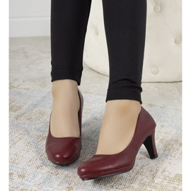 Décolleté bordeaux su tacco Fink in pelle nero 2