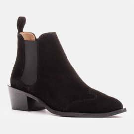 Marco Shoes Stivaletti in camoscio naturale nero 1