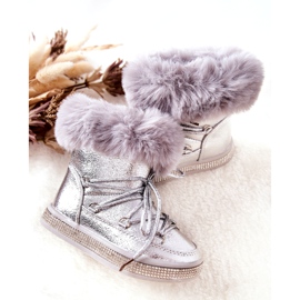FR1 Doposci Bambini Con Pelliccia Argento Grandis 4