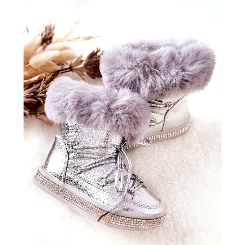 FR1 Doposci Bambini Con Pelliccia Argento Grandis 4