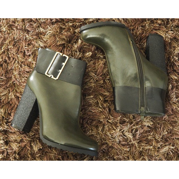 Stivali eleganti con fibbia su un post 1742 Khaki nero cachi 1