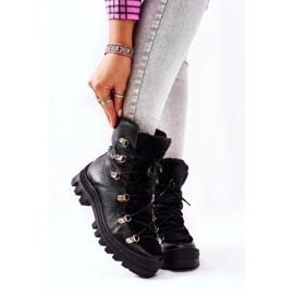 PF1 Stivali di pelle caldi neri Cateline Trappers nero 1