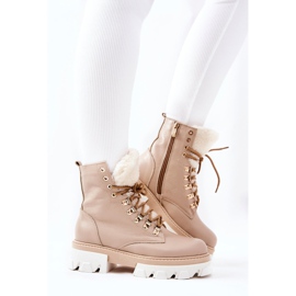 PF1 Stivali In Pelle Caldi Workery Beige Lecolly 1