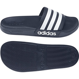 Adidas Adilette Doccia AQ1703 pantofole bianca blu navy 5