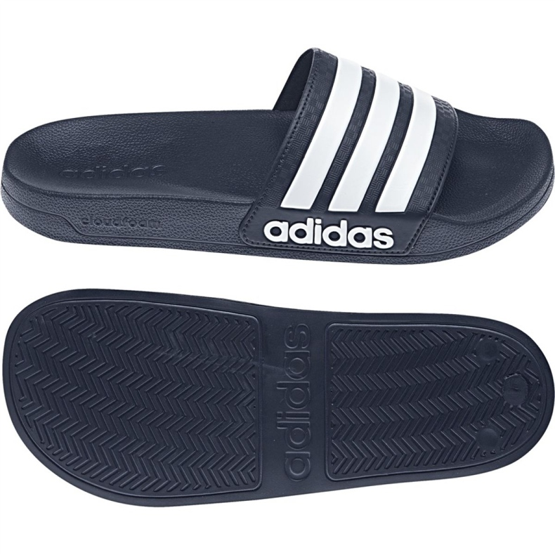 Adidas Adilette Doccia AQ1703 pantofole bianca blu navy 5