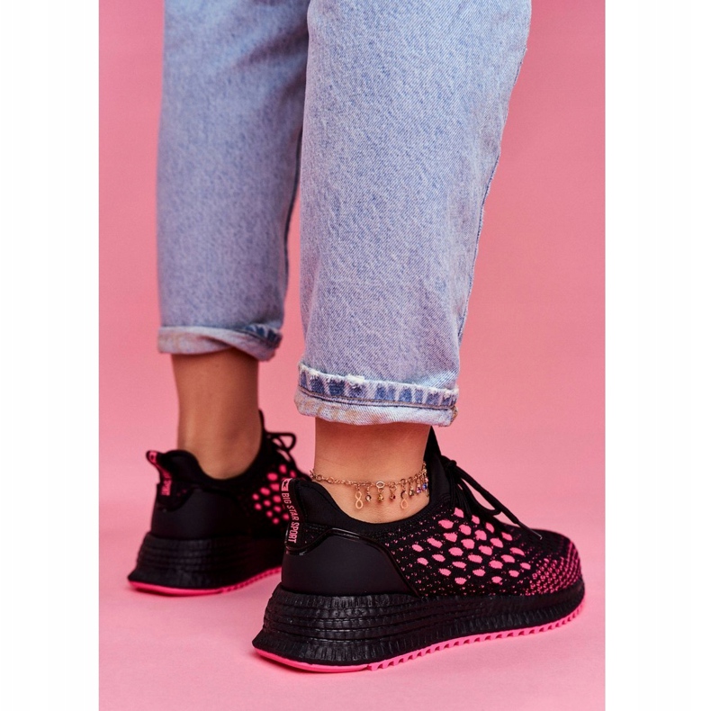 Scarpe Sportive Donna Sneakers Big Star Nero Fucsia FF274964 rosa 4