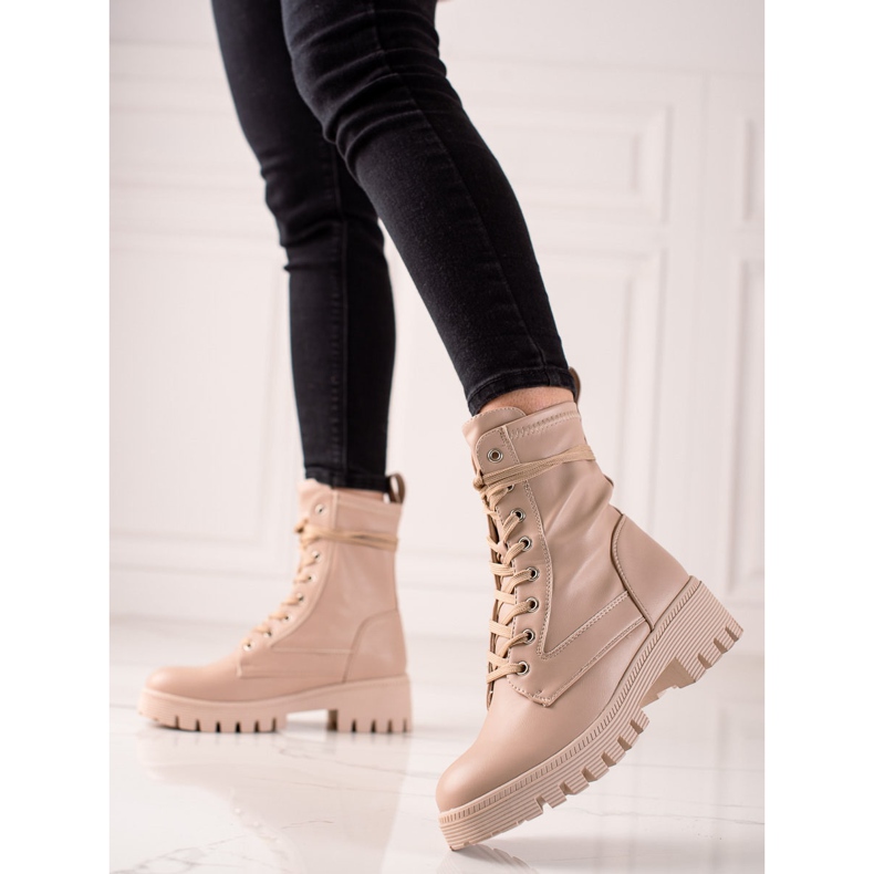 Diamantique Trapper classici allacciati beige 1