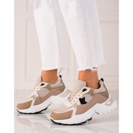 Sweet Shoes Scarpe da ginnastica alla moda beige rosa d'oro 2