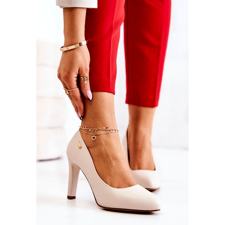 Décolleté Da Donna Con Tacco Sergio Leone Beige Chiaro Campbell 1