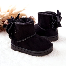 Stivali da neve caldi per bambini con fiocco nero Snowis 3