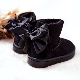 Stivali da neve caldi per bambini con fiocco nero Snowis 4