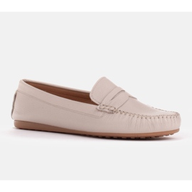 Marco Shoes Comodi mocassini realizzati in morbida pelle beige 1