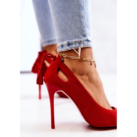 PS1 Tacchi a spillo da donna in camoscio con Spitz Red Leven rosso 2