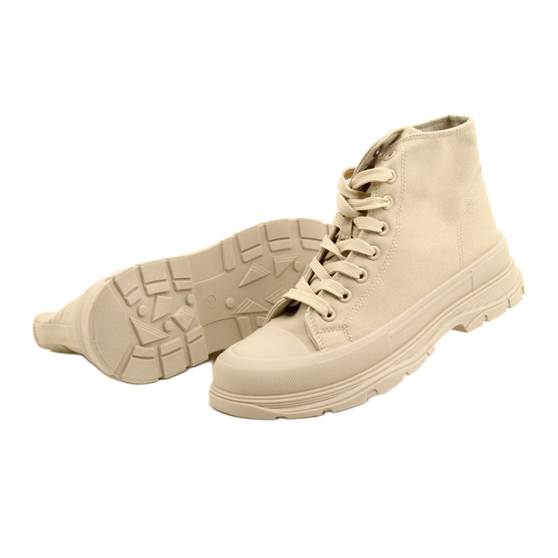 News Sneaker ad alta beige sulla piattaforma 21SP02-1050 4