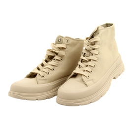 News Sneaker ad alta beige sulla piattaforma 21SP02-1050 2