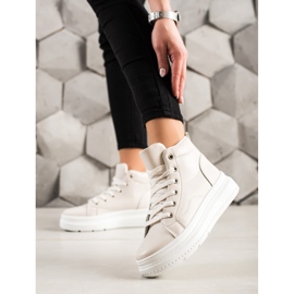 Renda Sneakers Alte Con Eco Pelle beige 2