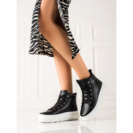 Renda Sneakers Alte Con Eco Pelle nero 1