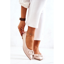 PS1 Ballerina in pelle con spitz J. Beżowe Rachelle beige 2
