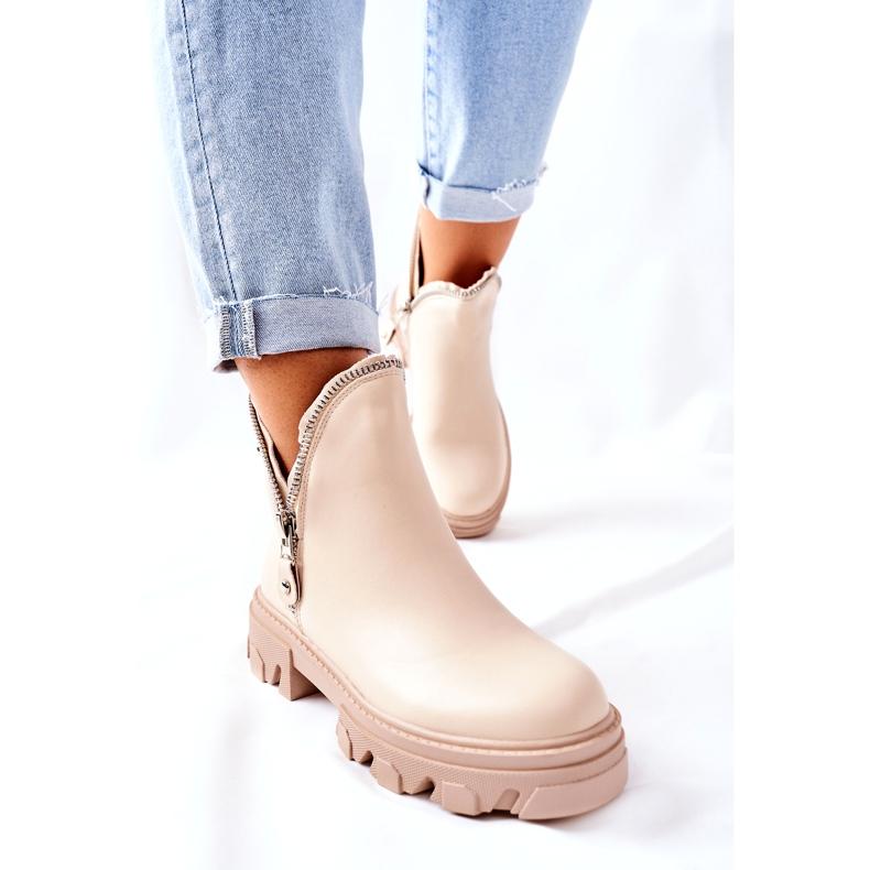 FI1 Stivaletti Donna Con Ritagli Beige Rhythm 2