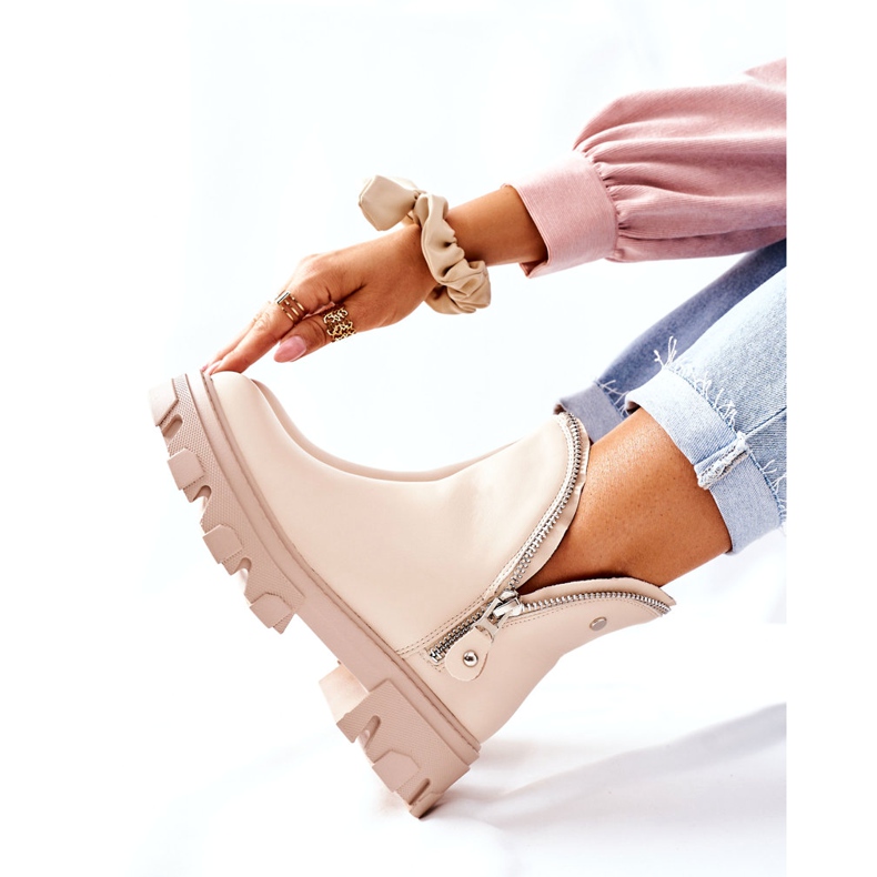 FI1 Stivaletti Donna Con Ritagli Beige Rhythm 3