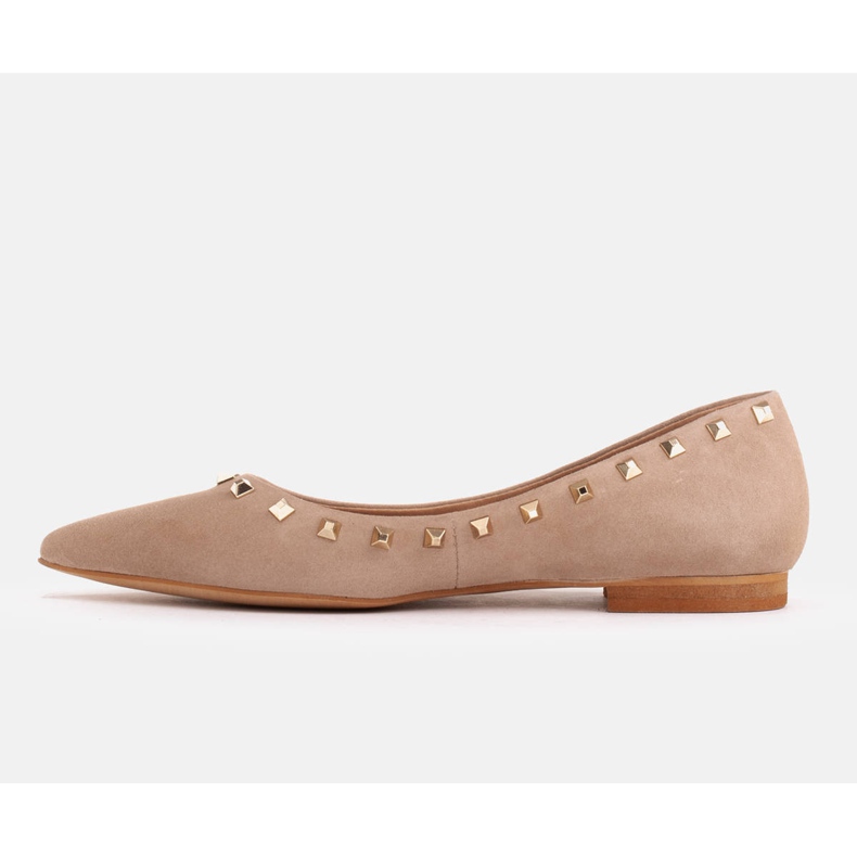 Marco Shoes Ballerine con borchie decorative beige 1