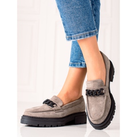 Mocassini LA.FI in suede grigio nero 1