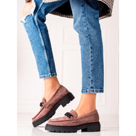 LA.FI Mocassini in camoscio marrone nero 1