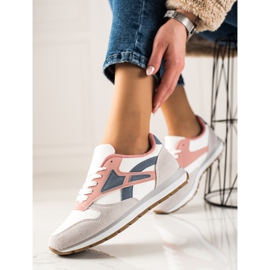 TRENDI Scarpe sportive casual bianco blu navy rosa grigio 1