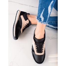 TRENDI Scarpe sportive casual beige nero 1