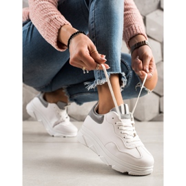 TRENDI Scarpe da ginnastica bianche bianca d'argento 1