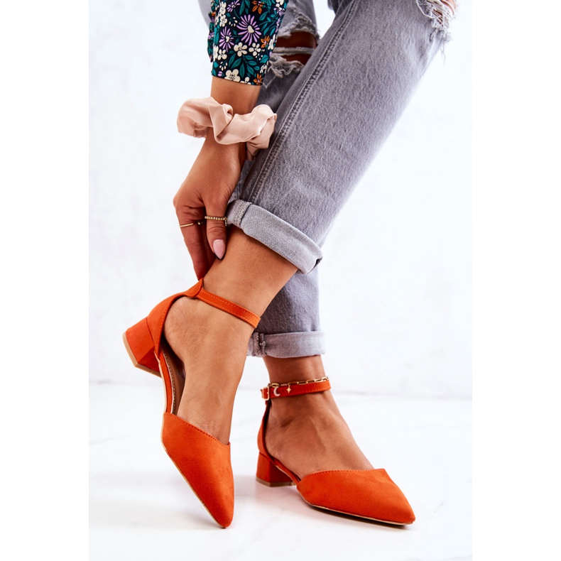WS1 Décolleté In Pelle Scamosciata In Calliope Spitz Arancio arancia 2