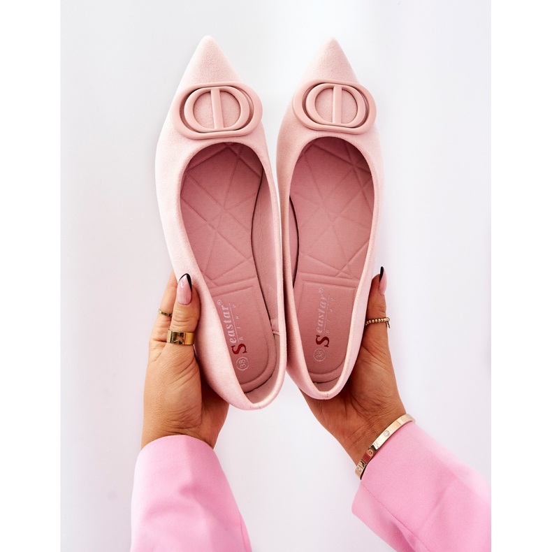 PS1 Ballerine In Camoscio In Spitz Neriso Rosa Chiaro 1