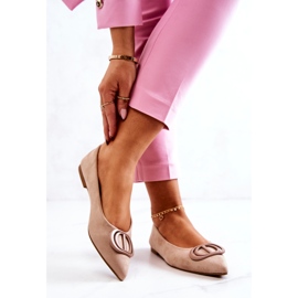 PS1 Ballerine In Camoscio In Spitz Beige Neriso 2