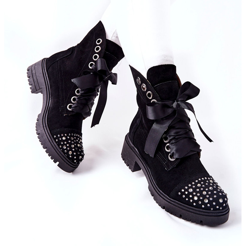 Lewski Shoes Stivali Scamosciati Workery Lewski Scarpe Legate 3069 Nere nero 2