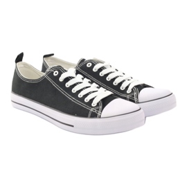 Sneakers nere American Club LH03 bianca nero 4
