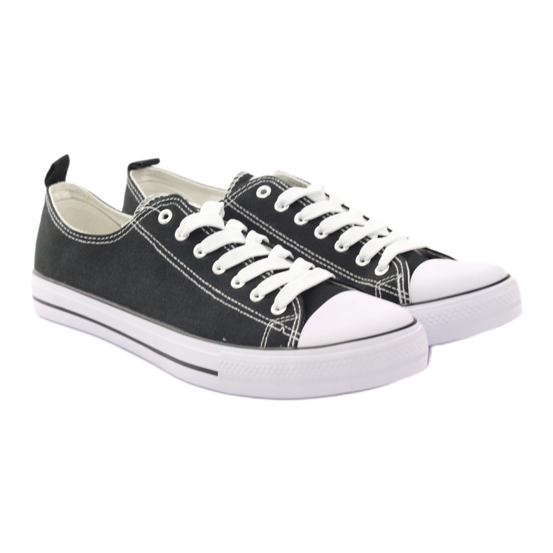 Sneakers nere American Club LH03 bianca nero 4