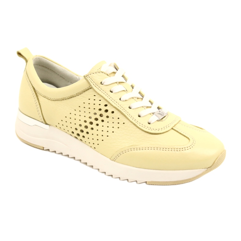 Scarpe in pelle traforata da donna Caprice 23500-28 655 gialle giallo 2