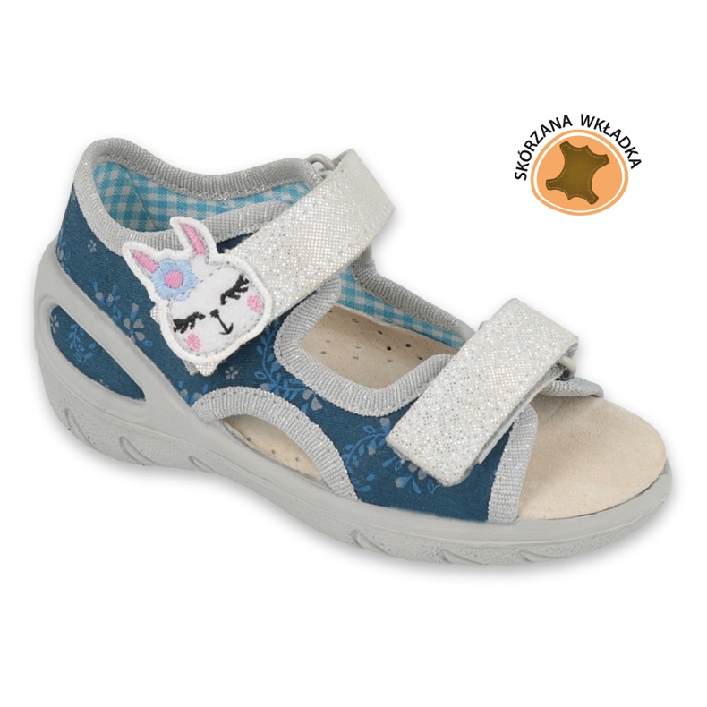 Scarpe per bambini Befado pu 065P154 blu navy d'argento 1