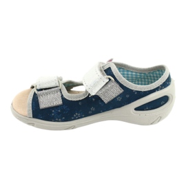Scarpe per bambini Befado pu 065P154 blu navy d'argento 2
