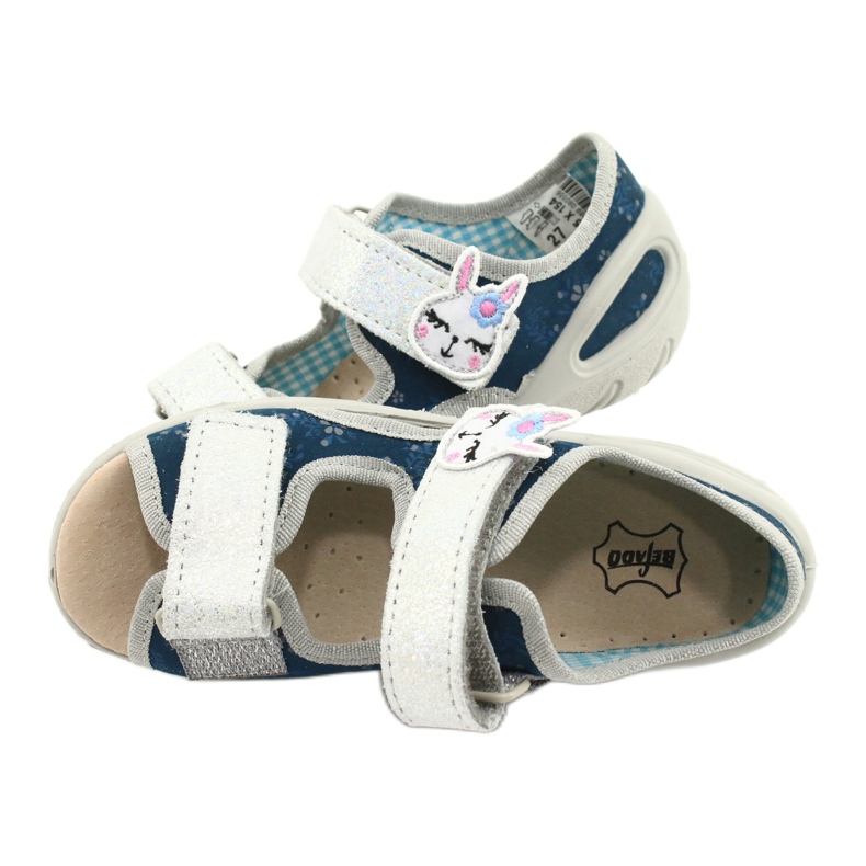 Scarpe per bambini Befado pu 065P154 blu navy argento 5