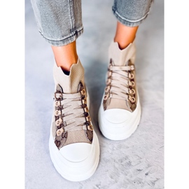 Sneaker Reta Khaki con calzino alla caviglia beige marrone 1