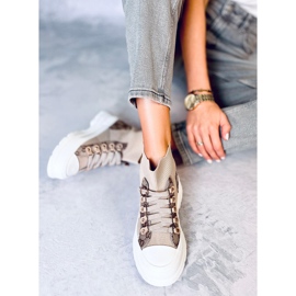 Sneaker Reta Khaki con calzino alla caviglia beige marrone 2
