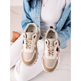 Sweet Shoes Scarpe da ginnastica alla moda beige rosa d'oro 1