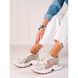 Sweet Shoes Scarpe da ginnastica alla moda beige nero 1