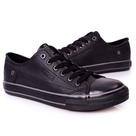 Sneakers da uomo in pelle Big Star II174002 Nere nero 4