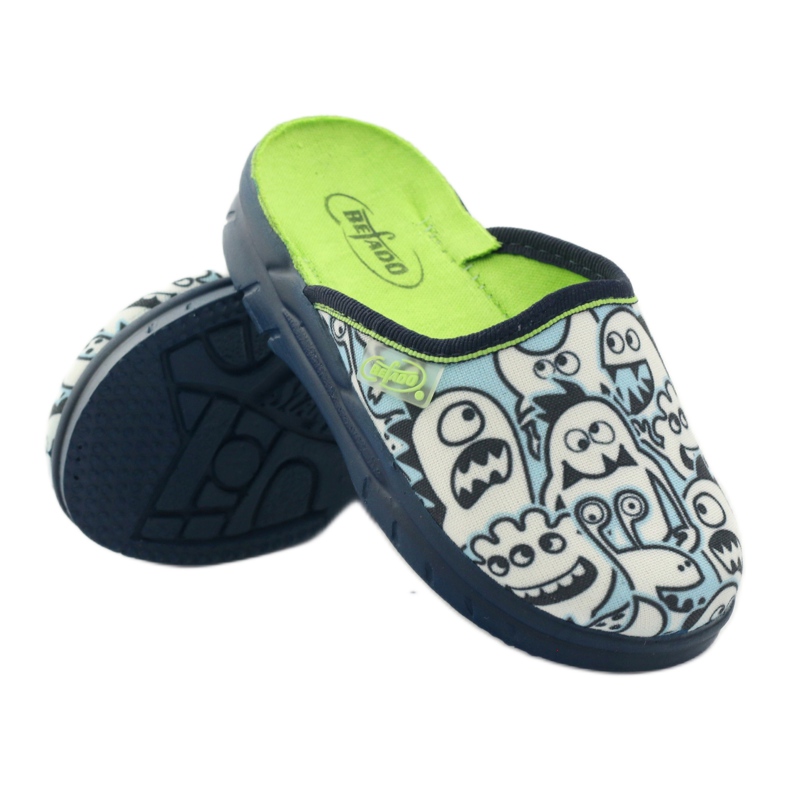 Scarpe per bambini Befado pantofole da colorare bianca blu navy blu 3